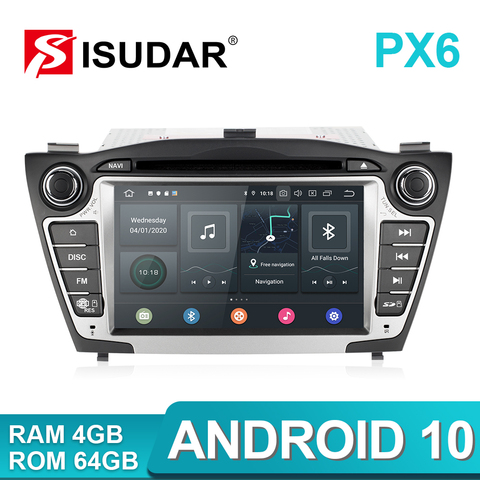 Isudar PX6 2 Din Android 10 Car Multimedia Player GPS For Hyundai/IX35/TUCSON 2009-2015 Canbus Auto Radio USB DVR DVD Player DSP ► Photo 1/5