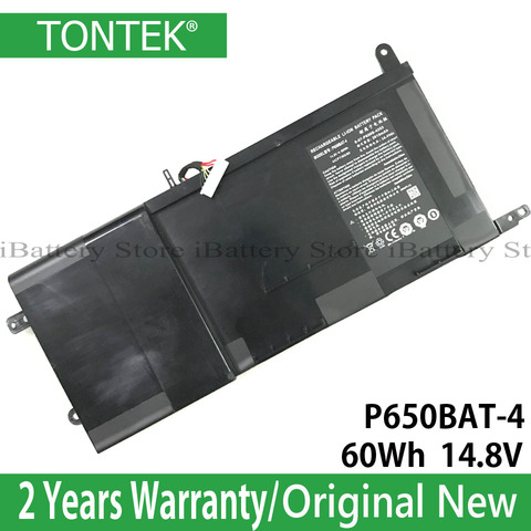 Genuine P650BAT-4 Battery For Sager NP8678 NP8652 NP8651 Clevo T5 T5S T7 T7-SKYLAKE-970M P650SE P650SA Z7M Z7S2 Z8 P651SG ► Photo 1/6