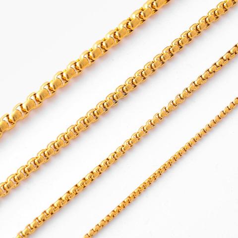 Fashion High Quality Gold Color Stainless Steel Necklace For Women Men Gold Jewelry Chain ► Photo 1/3