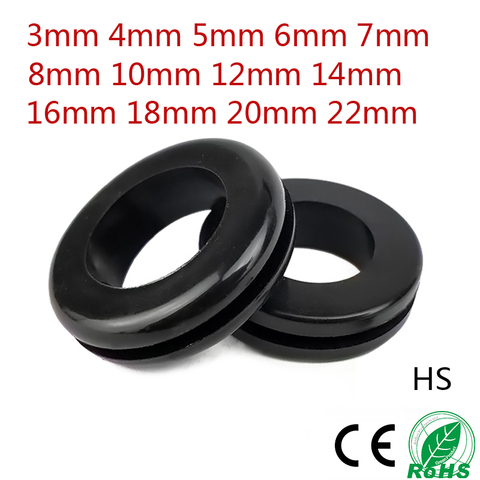 10PCS 3/4/6/8/10MM  Wire Rubber Grommets Ring External Circlip For Protects Wire Cable Hose Custom Part Double Sided Armature ► Photo 1/6