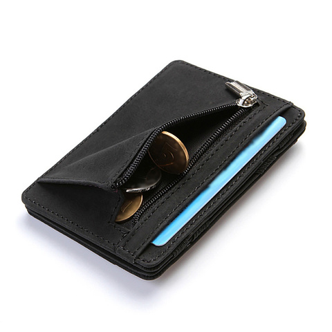 Ultra Thin Mini Wallet Men's Small Wallet Business PU Leather Magic Wallets High Quality Coin Purse Credit Card Holder Wallets ► Photo 1/5