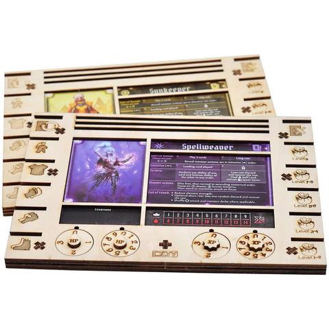 Gloomhaven/Frosthaven Player Character Dashboard with HP & XP Dial Trackers Set of 2 Birch for Saving Your Table Space ► Photo 1/5