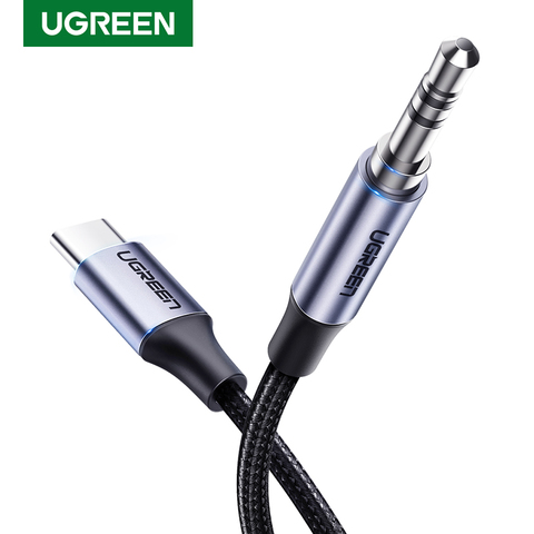 UGREEN USB C Jack Cable Nylon Braided Aux Audio Cable USB C to 3.5mm Jack Adapter for Huawei P30 Pro P20 Mate 20 Pro XIAOMI 10 ► Photo 1/6