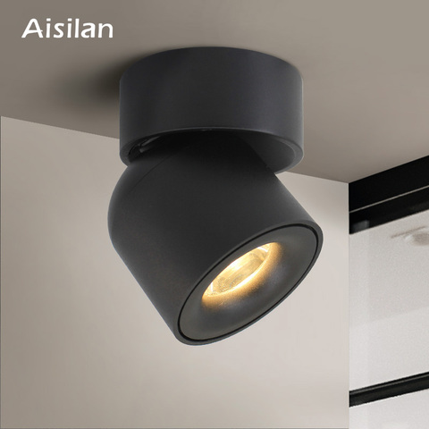 Aisilan Led  Surface Mounted Ceiling Downlight Adjustable 90 degrees Nordic Spot light  for indoor Foyer,Living Room AC 90-260V ► Photo 1/6