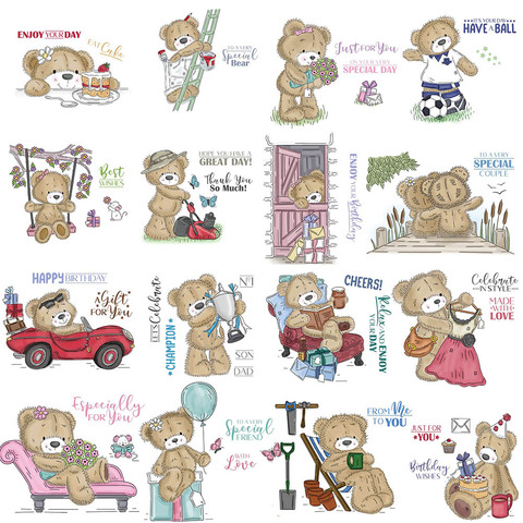 Cleaar Stamps Cute bear doll sets for Scrapbooking Transparent Silicone Rubber DIY Photo Album Decor New 2022 stamp ► Photo 1/6