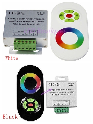 DC12V-24V 18A RGB Controller Wireless RF Touch Panel Dimmer RGB Remote 5key Controller for 3528 5050 RGB LED Strip Light ► Photo 1/6