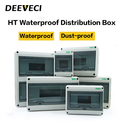 HT Waterproof Series 5/8/12/15/18/24Ways Household illumination Electrical Distribution Box MCB Waterproof Junction Wire Box ABS ► Photo 1/6