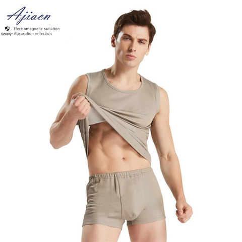 Genuine electromagnetic radiation protective men's underwear Protect health EMF shielding silver fiber close-fitting underwear ► Photo 1/6