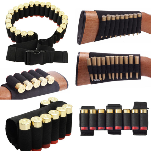 1000D Nylon Bullet Bag Outdoor Buttstock Hunting Ammo Pouch Tactical Military Airsoft Shell Holder Gun Accessories Cartridges ► Photo 1/6