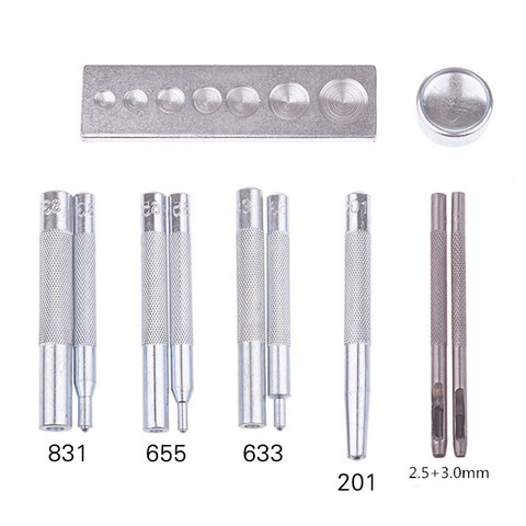 11pcs Metal Snap Rivet Fastener Buttons Installation Tool Kit for Leather Crafts Hand Punch Tool Set DIY Material Accessories ► Photo 1/4