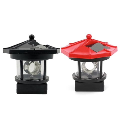 LED Solar Powered Lighthouse Waterproof 360 Degree Rotating Statue Lamp for Garden Yard Outdoor Decor Rotating Garden Yard Out ► Photo 1/6