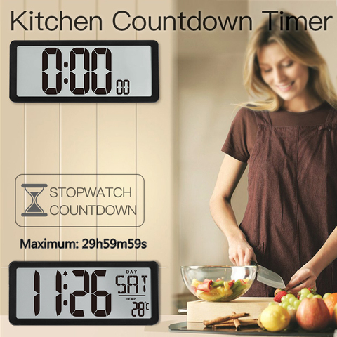 TXL huge screen Digital Wall Clock Stopwatch, Countdown Timer, Alarm Clocks, Battery powered, Kitchen Office School Hang / Table ► Photo 1/6
