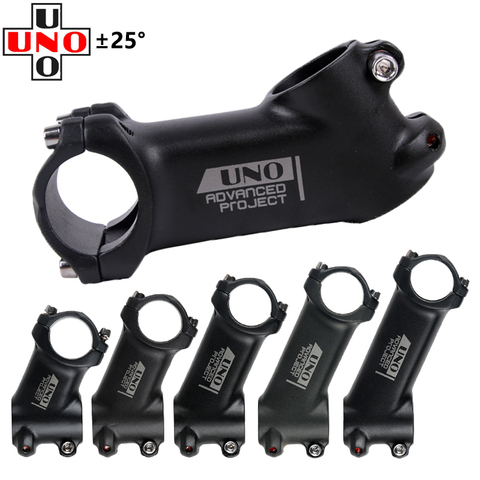 UNO Bicycle Stem Mountain Road Bike Stem UltraLight Stem 31.8mm Handlebar Stem 25 Degree 60 70 80 90 100mm Matte Black Bike Stem ► Photo 1/6