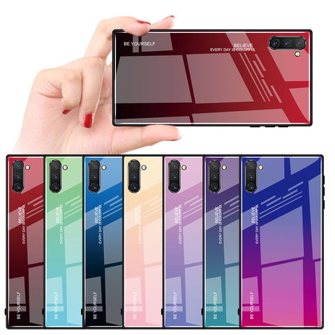 Tempered Glass Phone Case for Samsung Note 10 Plus Pro Protective Glass For Galaxy Not Note10 Not10 10pro Note 20 20 Ultra Coque ► Photo 1/6