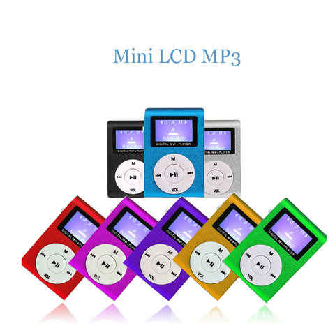 Mini LCD Screen Mirror Portable MP3 Player Metal Clip Waterproof Sport mp3 Music Player walkman Support SD TF Card ► Photo 1/6