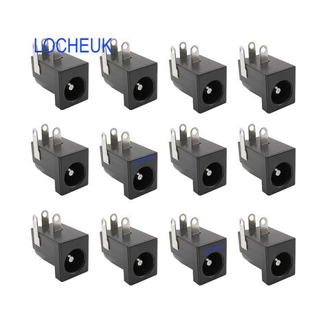 10pcs 5.5x2.1mm DC-005 Black DC Power Jack Socket DC Connectors Supply Barrel-Type Right Angle PCB Mount Terminal ► Photo 1/6