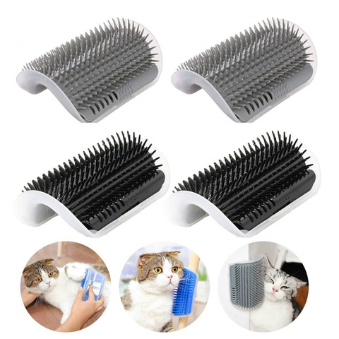 Cat Self Groomer Wall Corner Massage Comb Cat Corner Groomer Brush with Catnip Cats Comb with Long and Short Fur With Catnip ► Photo 1/6