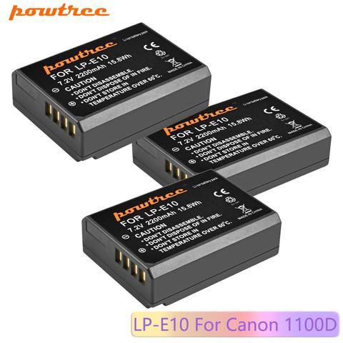 Powtree 2200mAh LP-E10 LP E10 LPE10 Digital Camera Battery For Canon 1100D 1200D 1300D Rebel T3 T5 KISS X50 X70 Battery ► Photo 1/6