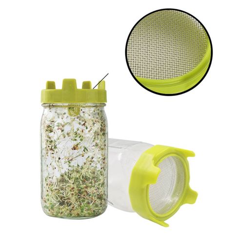 Plastic Sprouting Lid with Stainless Steel Screen Mesh Cover Cap for 86mm Wide Mouth Mason Sprout Jars Germination Strainer Spro ► Photo 1/6