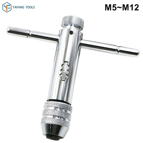 1PCS M3-M8 M5-M12 Adjustable Ratchet Tap Wrench Hand Tapping Tools Metric Screw Thread Tap Twist Drill Bit Machinist Tool ► Photo 1/6
