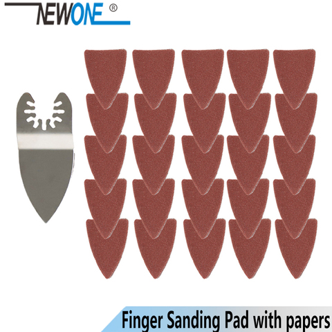 NEWONE 25pcs Quick Release Oscillating Tool Sanding paper+Finger Sanding Pad fits for Multifunction Tool Fein Dewalt Rockwell ► Photo 1/6