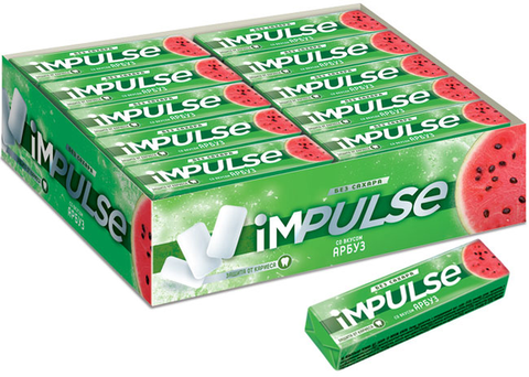 «Impulse», жевательная резинка со вкусом «Арбуз», без сахара, 14 г ► Photo 1/1