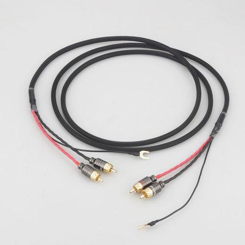 Hi End Audio RCA Cable of Independent Shielded Signal Line Of LP Vinyl Record Player Amplifier Chassis Gold Plated Connector ► Photo 1/6