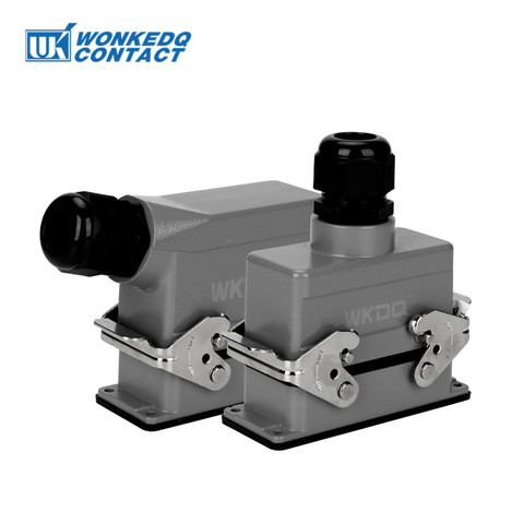 Rectangular Heavy Duty Connector HDC-HE-016 Core Industrial Waterproof Aviation Plug Socket 16A 500V Top Line And Lateral Line ► Photo 1/6