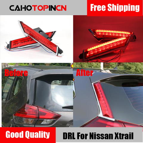 2 pcs For Nissan Xtrail X-trail X trail 2014-2016 LED DRL Rear Bumper tail light fog lamp Brake Lights Signal lamp ► Photo 1/5