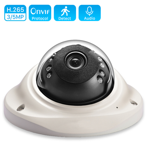 H.265 3MP 2048*1536 IP Camera PoE IP66 Metal 20M Night Vision Audio Dome HD Security Camera 2.8mm Wide Angle Outdoor Indoor Use ► Photo 1/6