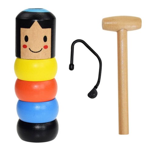 1set Immovable Tumbler Magic Stubborn Wood Man Toy Funny Unbreakable Toy Magic Tricks Close-up Stage Magic Toys Christmas gifts ► Photo 1/6