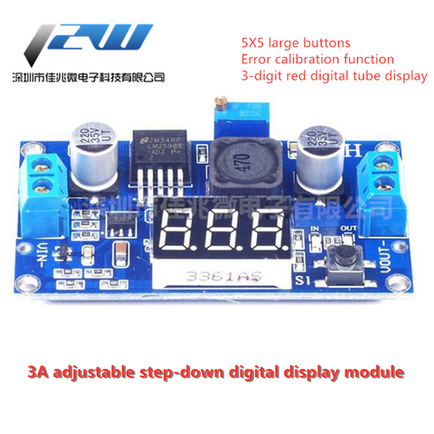 LM2596 DC DC Step Down Converter Voltage Regulator LED Display Voltmeter 4.0~40 to 1.3-37V Buck Adapter Adjustable Power Supply ► Photo 1/4