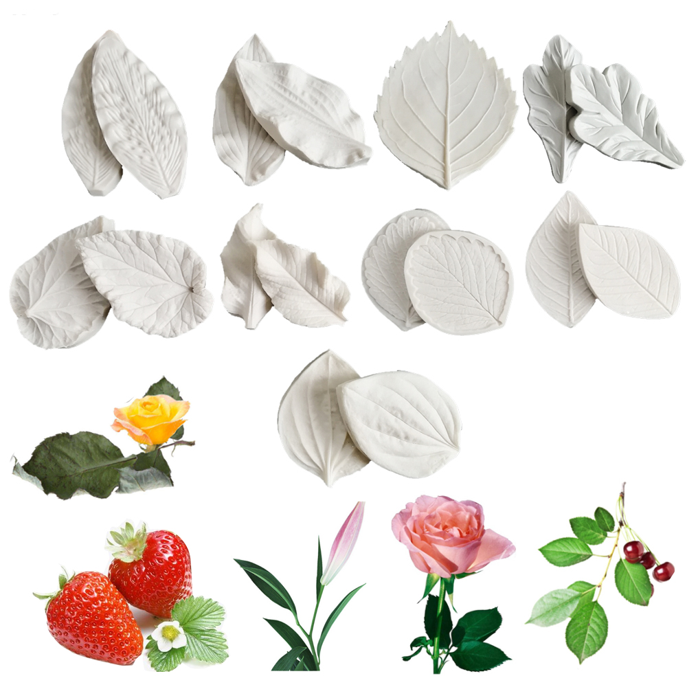 Strawberry Silicone Mould 3D Flower Leaf Fondant Mold DIY Cake Decorating Tools 