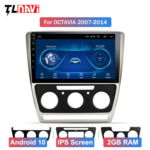 10.1 inch android 8.1 for Skoda octavia 2007-2014 full touch car dvd multimedia gps navigation system ► Photo 1/6