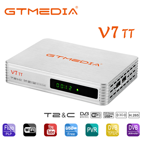 NEW Gtmedia V7 TT 1080P Full HD DVB-T/T2/DVB-C/J.83B Support GTShare APK for SAT2IP 4G dongle with USB Wi-Fi Europe stable Cline ► Photo 1/6