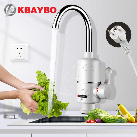 KBAYBO Water Heater Tap Kitchen Faucet Instantaneous Water Heater Shower Instant Heaters Tankless Water Heating tap EU plug ► Photo 1/3