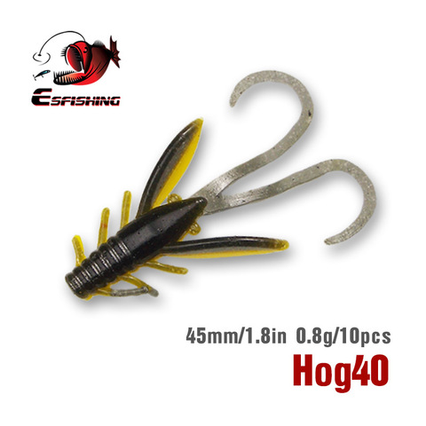 KESFISHING Ice Fishing Lures Soft Baits  Shrimp HOG 40 10pcs 4.5cm Perch Winter Bait Leurre Souple Spinner Bait Carp Fish ► Photo 1/6