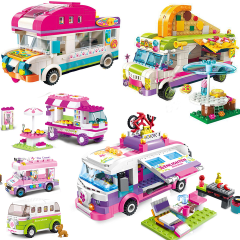 Creator City Outing Bus Compatible Friends Camper Van Camping Car Princess Model Building Blocks Sets Bricks Toys For Girls ► Photo 1/1