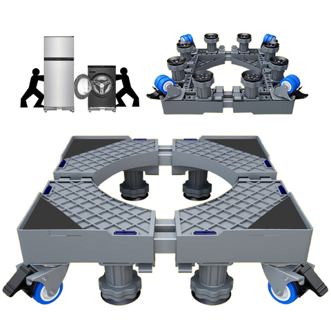 Fridge Stand Mobile Base With 4 Lock Wheels Washing Machine Stand Movable Refrigerator Floor Trolley Adjustable Base ► Photo 1/6
