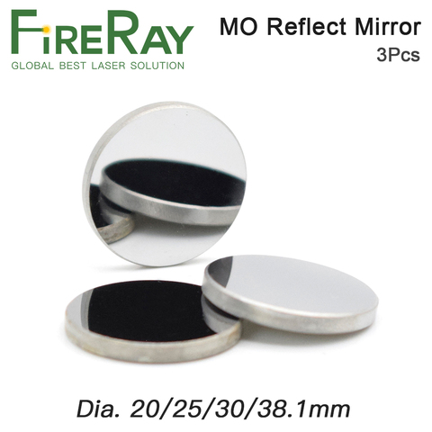 FireRay 3Pcs Mo Reflective Mirror Dia. 20 25 30 38.1mm THK 3mm for CO2 Laser Engraving Cutting Machine ► Photo 1/6