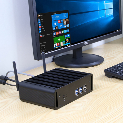 Mini PC Intel Core i7 7500U i5 7200U i3 7100U Windows 10 4K HTPC Gigabit Ethernet 300M WiFi HDMI VGA 2*USB3.0 4*USB2.0 Nettop ► Photo 1/6