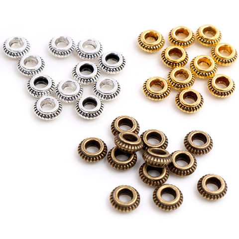 50pcs/lot Antique Gold Silver Plated Ball Crimp End Beads Dia 5mm Stopper Spacer Beads For Diy Jewelry Making Findings Supplies ► Photo 1/5