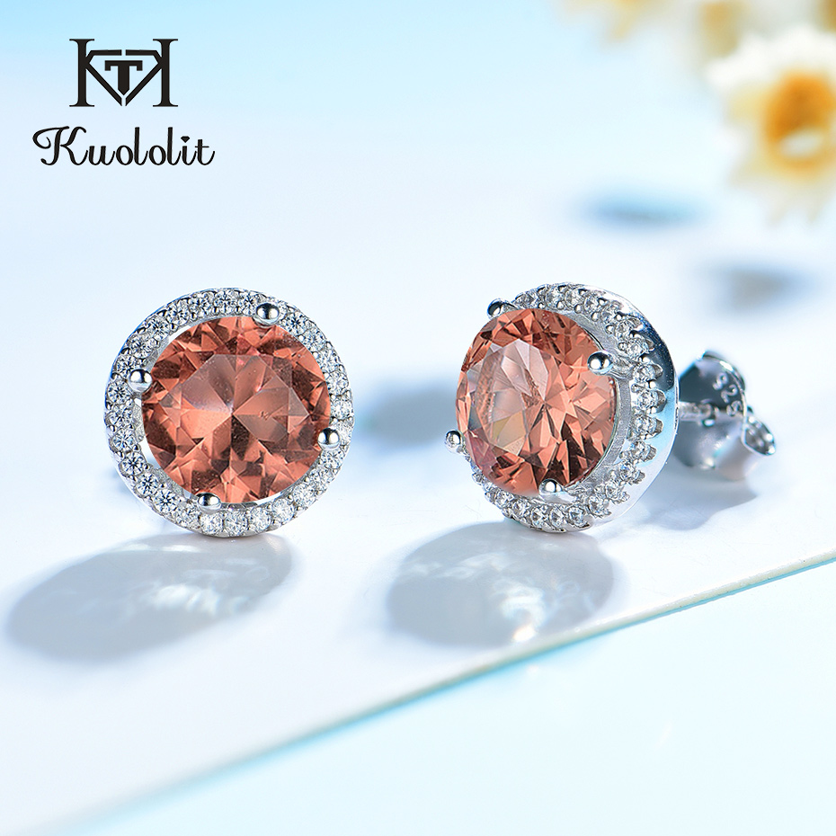 Kuololit Tanzanite Gemstone Stud Earrings for Women Solid 925 Sterling Silver We