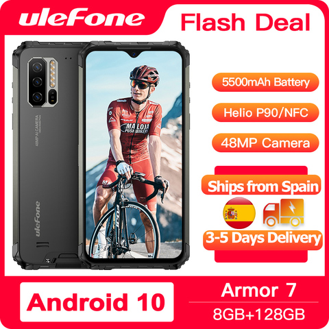 Ulefone Armor 7 Android 10 Rugged Phone Waterproof Smartphone  NFC Helio P90 5G WIFI 6.3'' 8GB+128GB 48MP 5500mAh Mobile Phone ► Photo 1/6