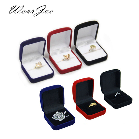 Bulk Engagement Ring Packaging Box Velvet Valentine's Day Gift Wedding Ring Showcase Organizer Jewelry Stud Earrings Storage Box ► Photo 1/6