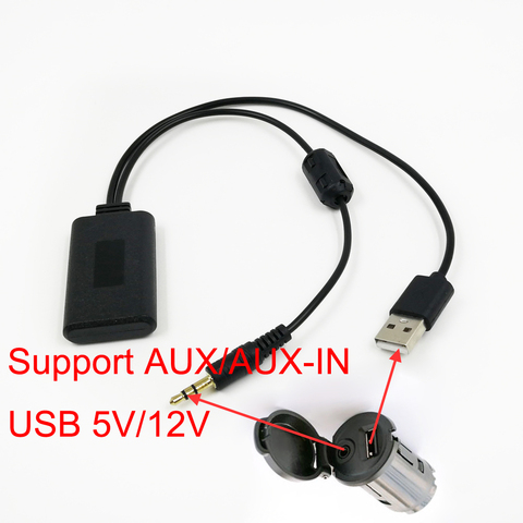 Biurlink Car Bluetooth 5.0 5V/12V Audio Input AUX USB Wireless MP3 Music Adapter For Peugeot 407 508 For Citroen C2 C4 C5 ► Photo 1/4