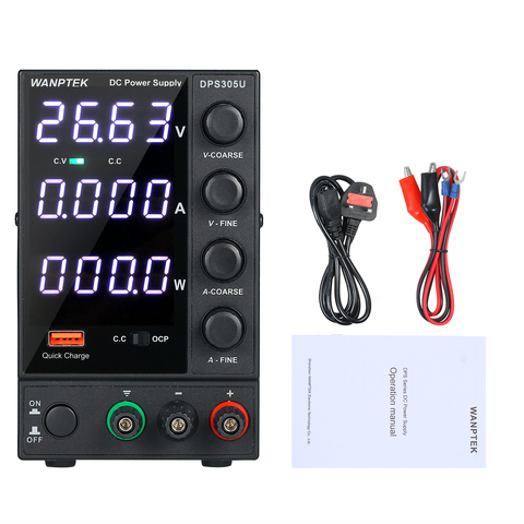 WANPTEK DPS305U 0-30V 0-5A 150W Switching DC Power Supply 4 Digits Display LED Adjustable Mini Power Supply AC 115V/230V 50/60Hz ► Photo 1/1