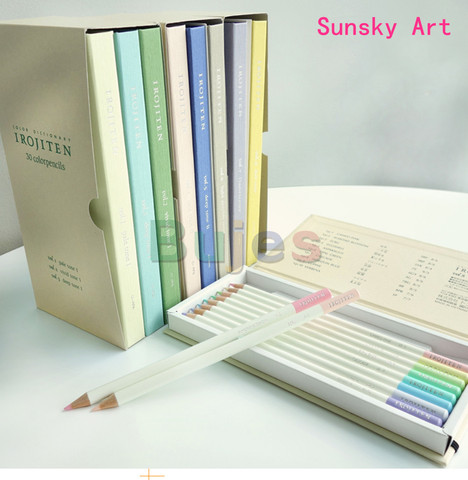 Tombow IROJITEN 30/36/90 color Oil colored lead painting pencil Color series of nature gift box professional art supplies ► Photo 1/6