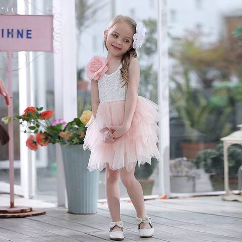 Summer Lace Girls Dress Gauze Kids Princess Dresses for Girl Vest Dress Party Dress Baby Clothes E16900 ► Photo 1/6