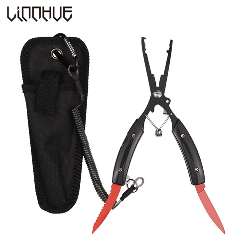 LINNHUE Portable Folding Multifunctional Fishing Pliers Stainless Steel Scissors Line Cutter Remove Hook Fishing Tools Pliers ► Photo 1/6